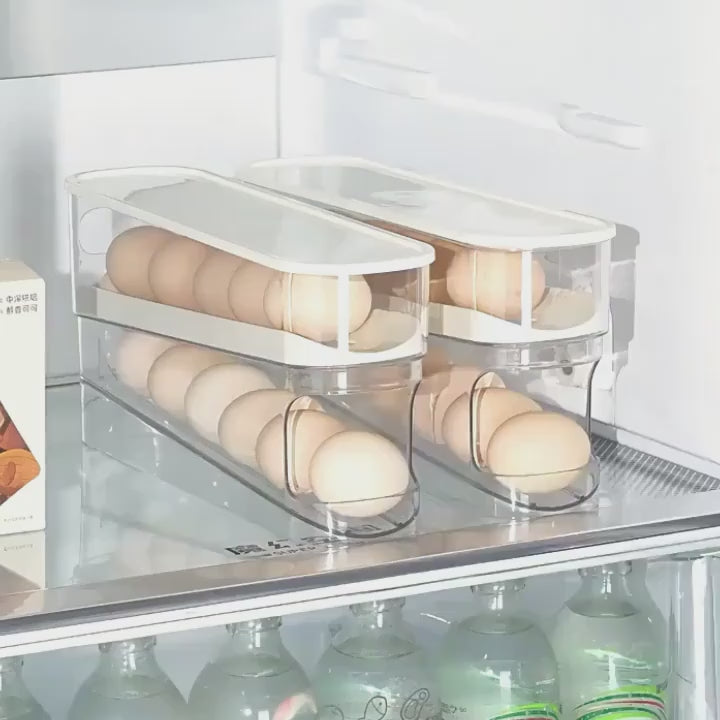 Platzsparender Eierhalter für den Kühlschrank – Eieraufbewahrungsbox für 10–12 Eier